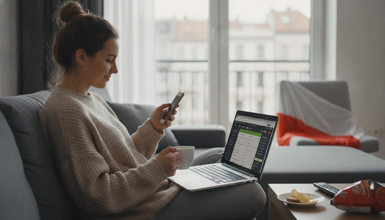 Engaging in Sports Betting Woman enjoying sports betting